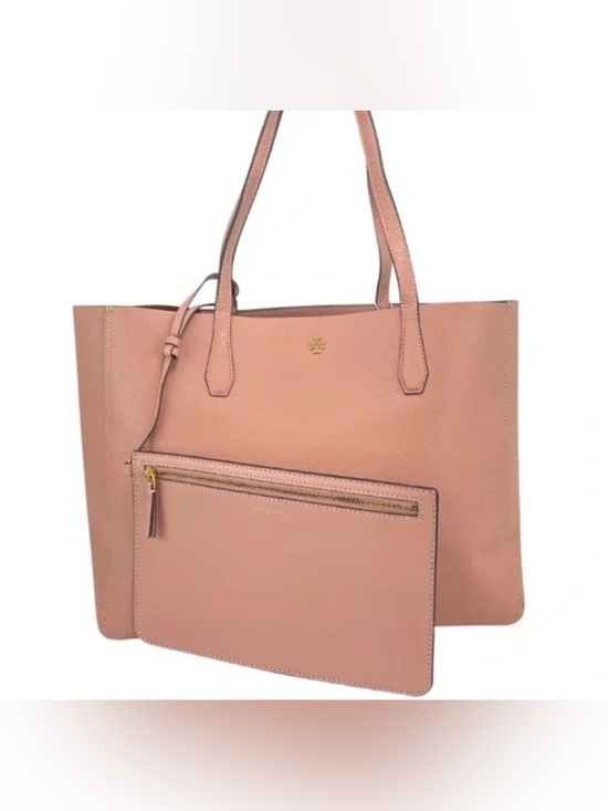 Tory Burch Handbags - Tory Burch 85984 Blake Tote In Pink Moon Pebble Leather Bag & Zip Pouch